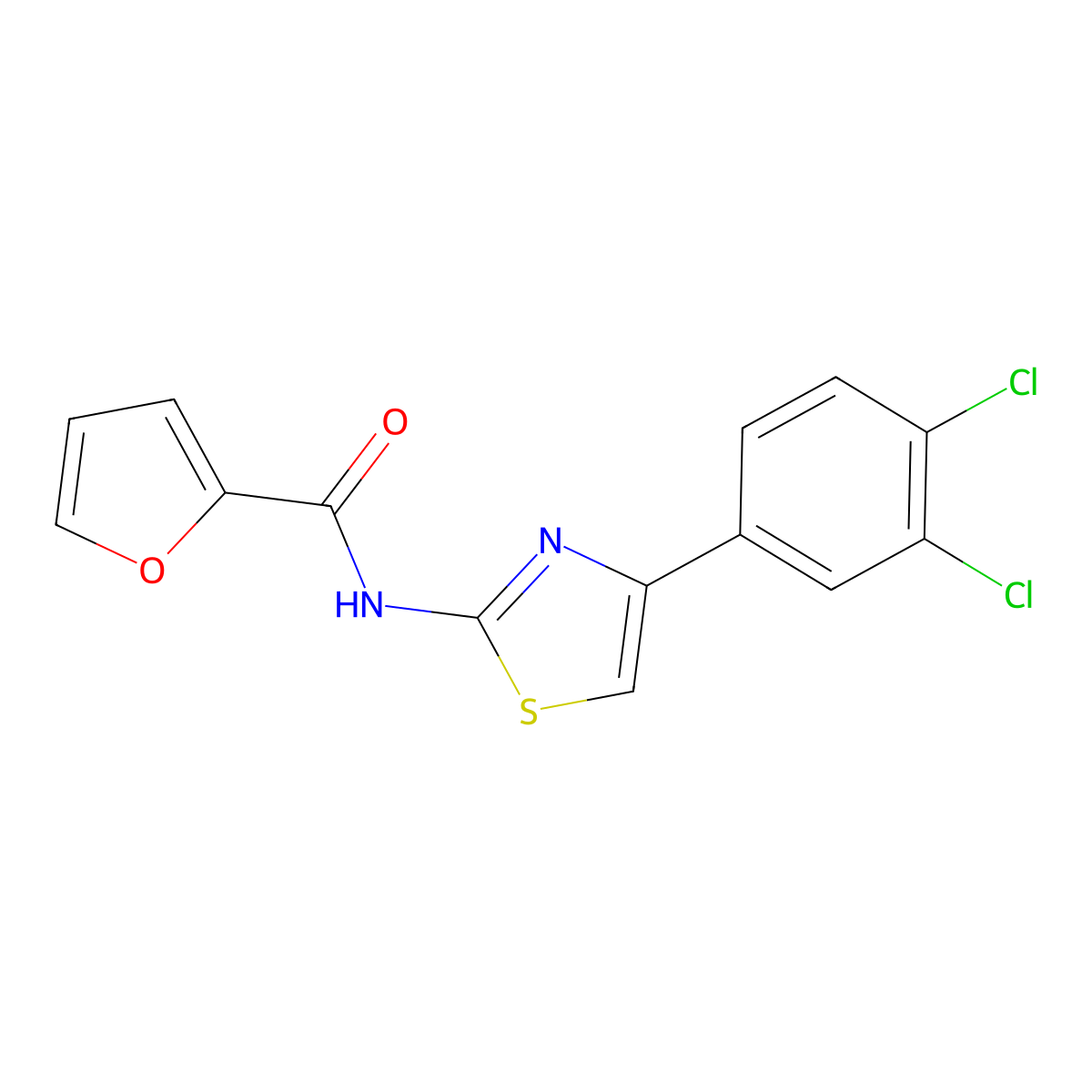 N-[4-(3,4-dichlorophenyl)-1,3-thiazol-2-yl]furan-2-carboxamide molecular structure, CAS 312925-46-5
