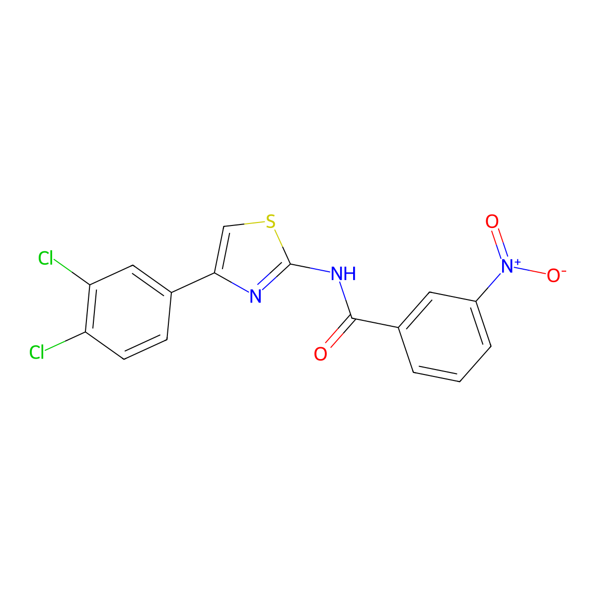 N-[4-(3,4-dichlorophenyl)-1,3-thiazol-2-yl]-3-nitrobenzamide molecular structure, CAS 312925-48-7