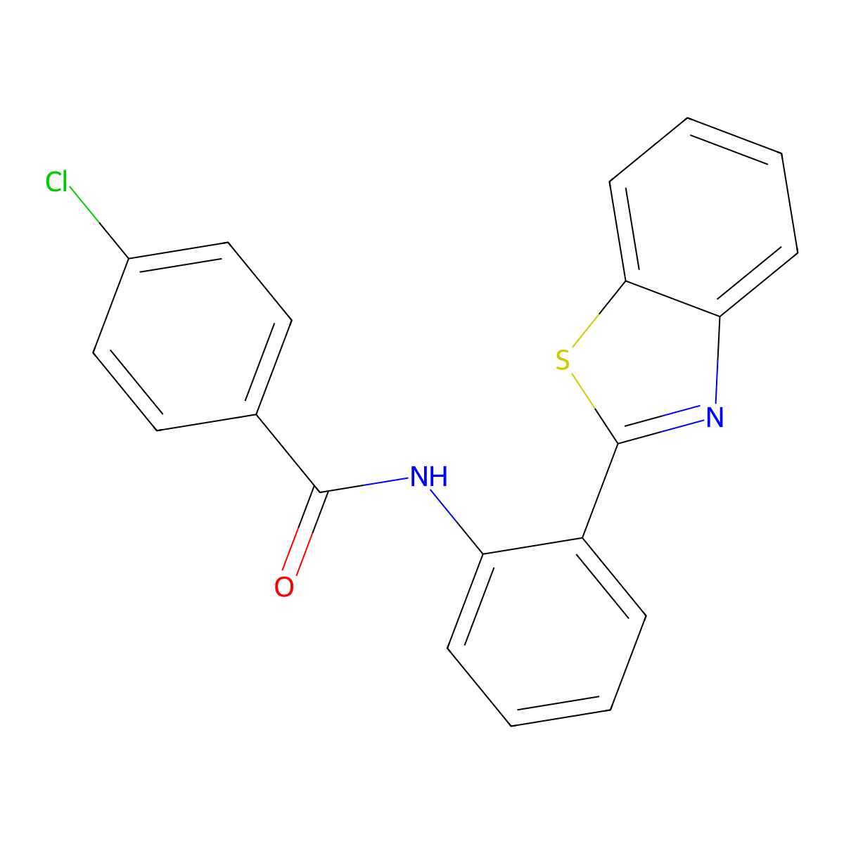 N-[2-(1,3-benzothiazol-2-yl)phenyl]-4-chlorobenzamide molecular structure, CAS 312925-67-0