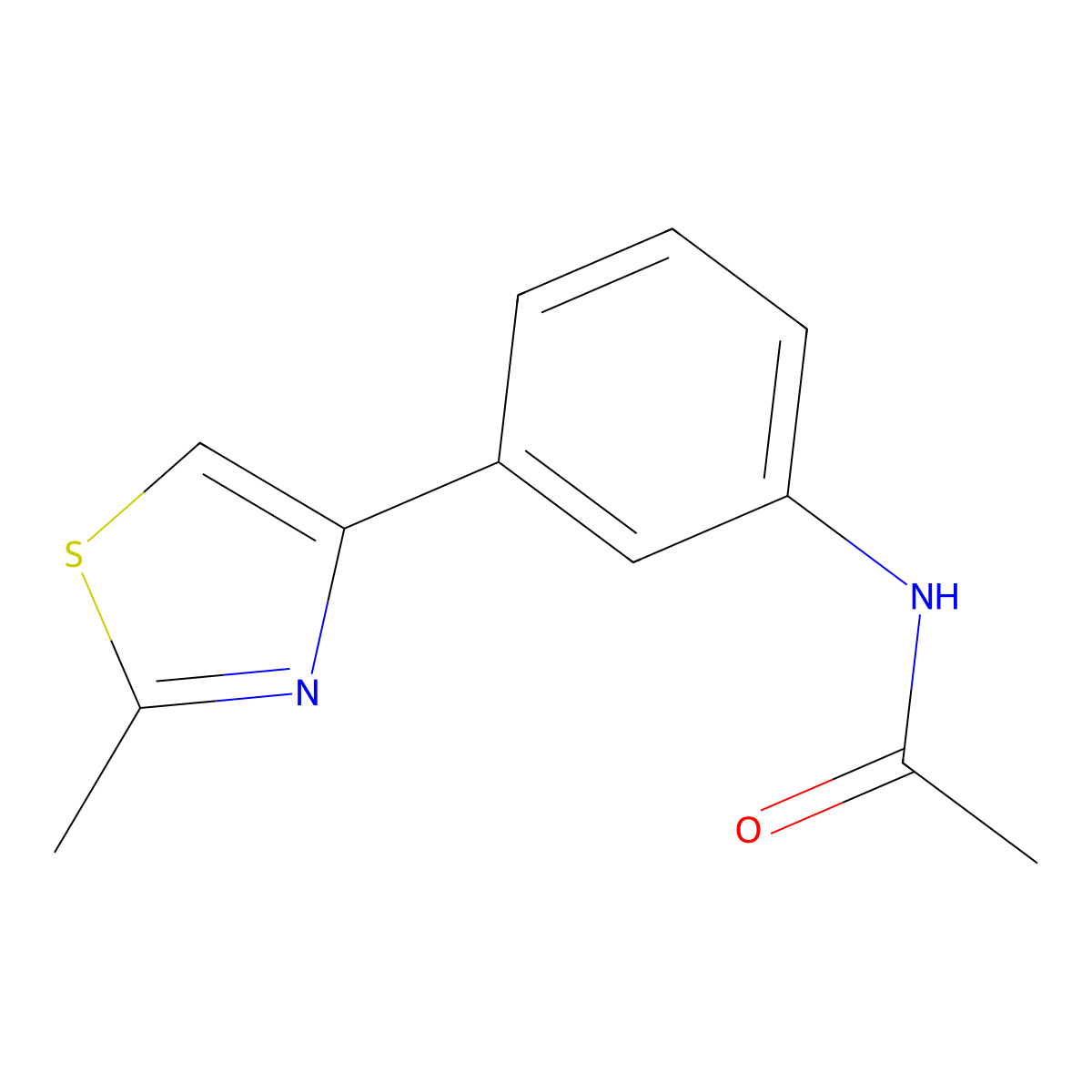 N-(3-(2-methylthiazol-4-yl)phenyl)acetamide molecular structure, CAS 312925-73-8