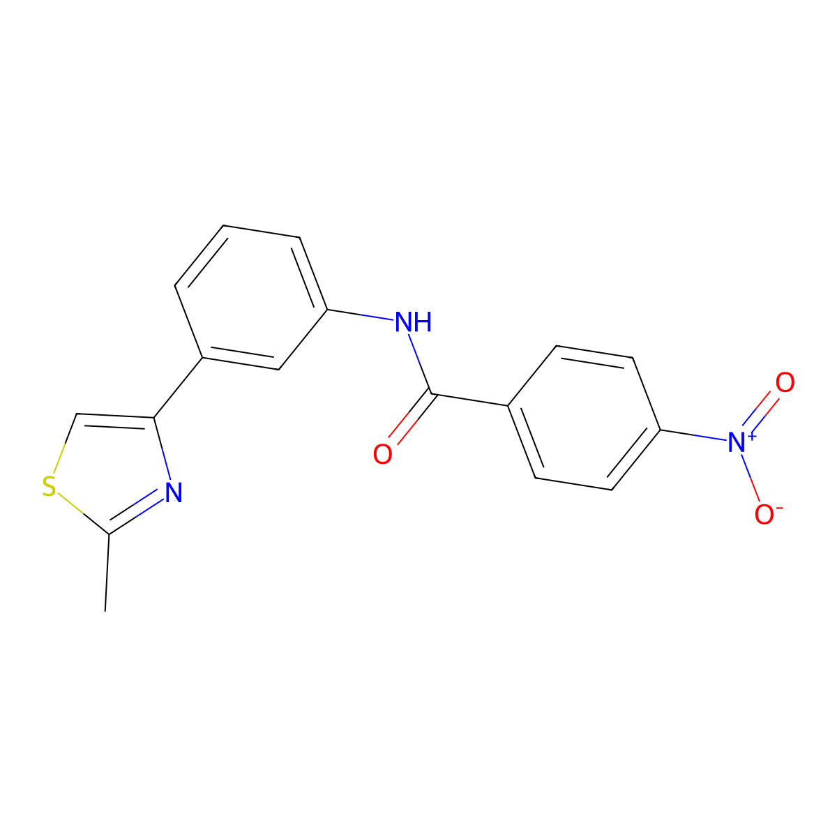 N-[3-(2-methyl-1,3-thiazol-4-yl)phenyl]-4-nitrobenzamide molecular structure, CAS 312925-78-3