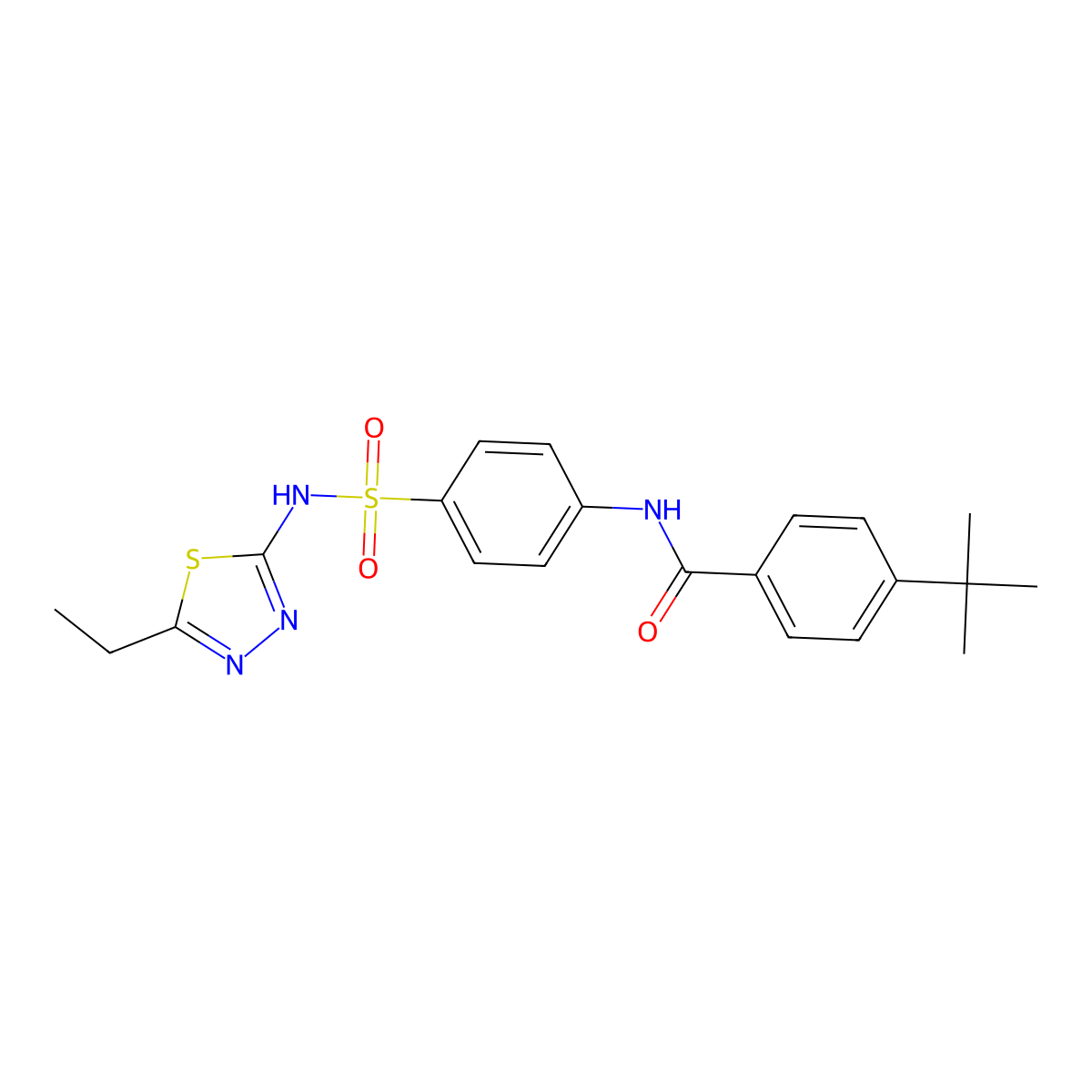 4-tert-butyl-N-{4-[(5-ethyl-1,3,4-thiadiazol-2-yl)sulfamoyl]phenyl}benzamide molecular structure, CAS 312927-07-4