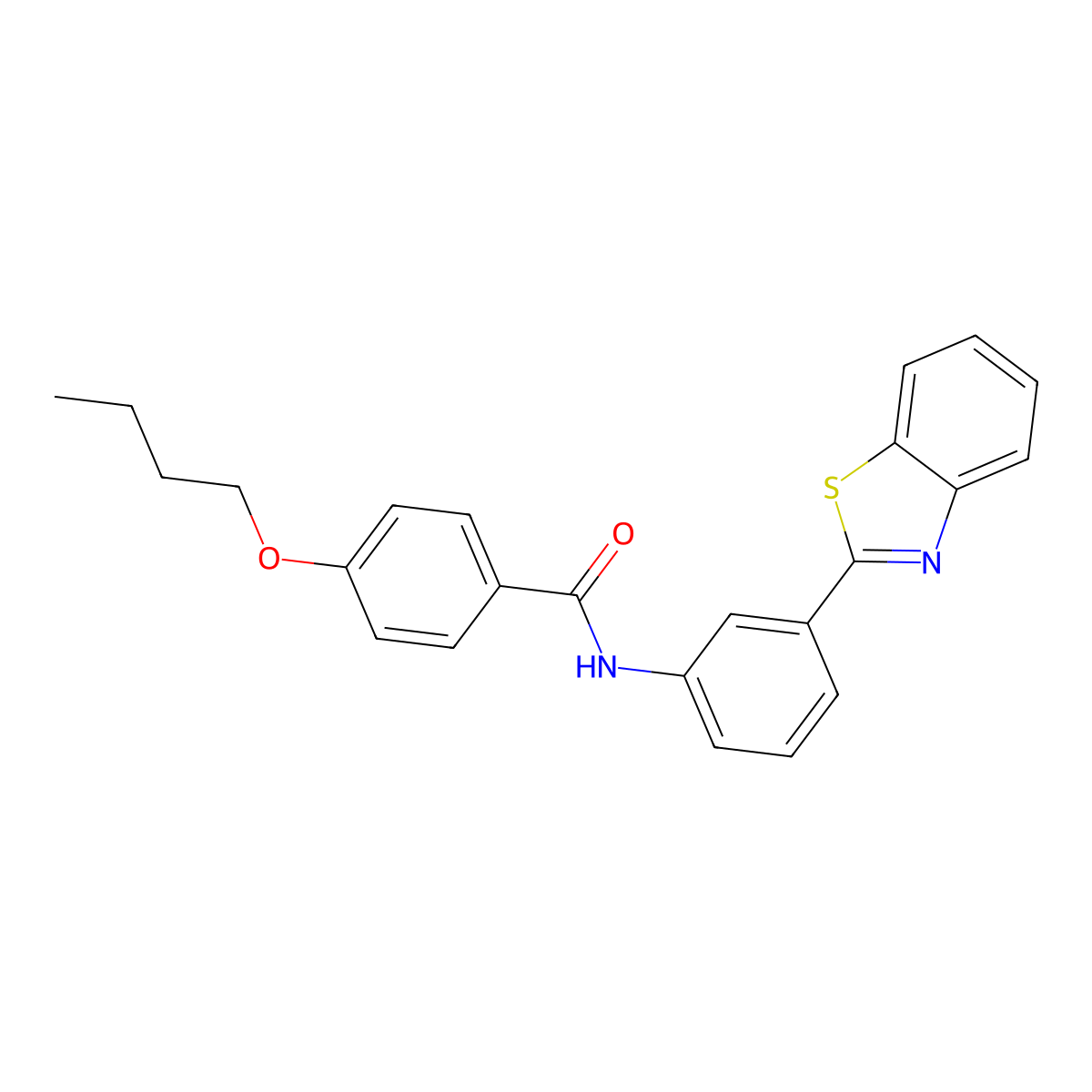 N-[3-(1,3-benzothiazol-2-yl)phenyl]-4-butoxybenzamide molecular structure, CAS 312927-08-5