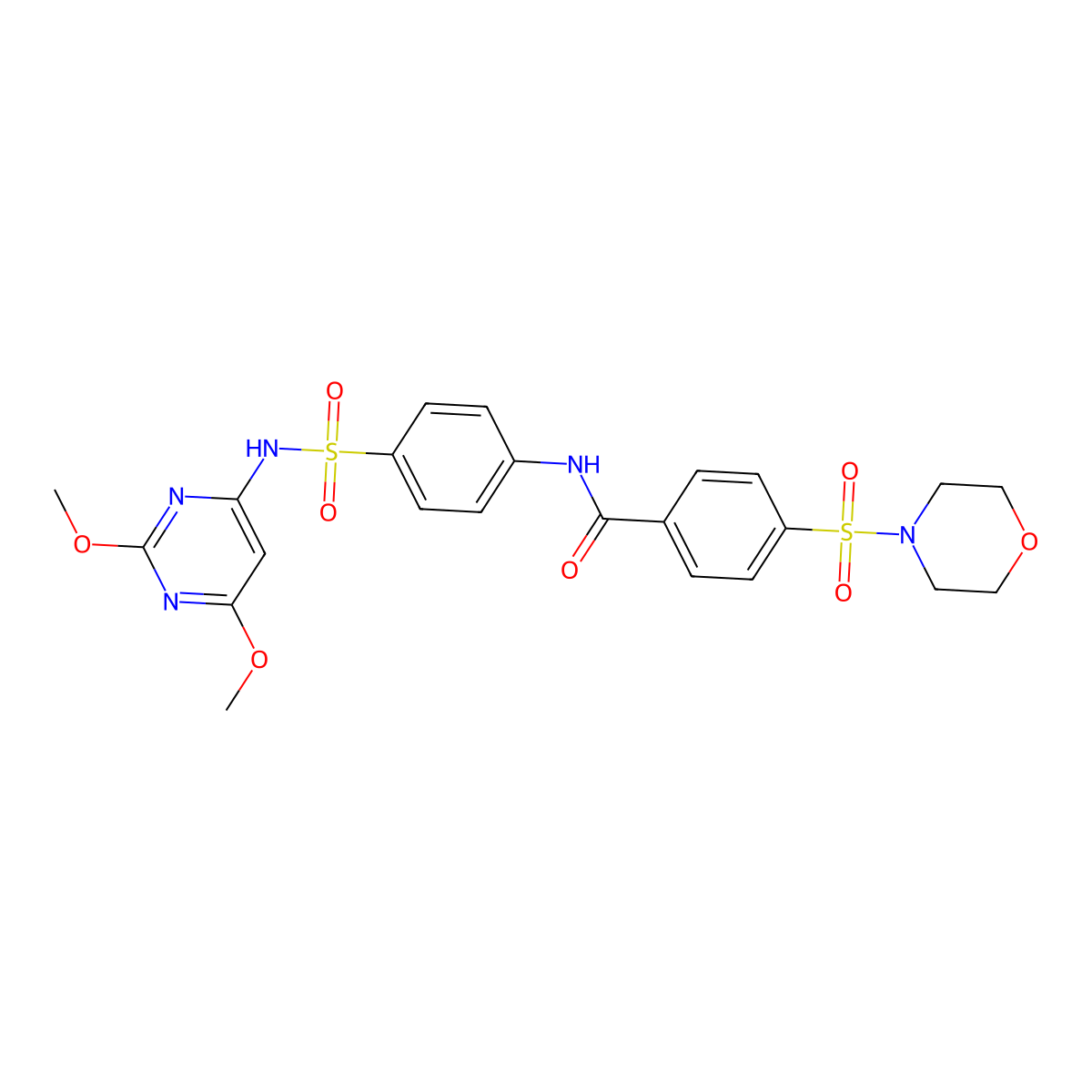 N-(4-(N-(2,6-dimethoxypyrimidin-4-yl)sulfamoyl)phenyl)-4-(morpholinosulfonyl)benzamide molecular structure, CAS 312927-12-1
