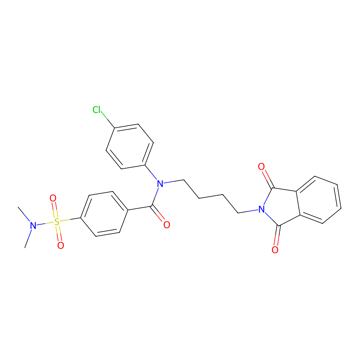 N-(4-chlorophenyl)-4-(dimethylsulfamoyl)-N-[4-(1,3-dioxoisoindol-2-yl)butyl]benzamide molecular structure, CAS 312927-14-3