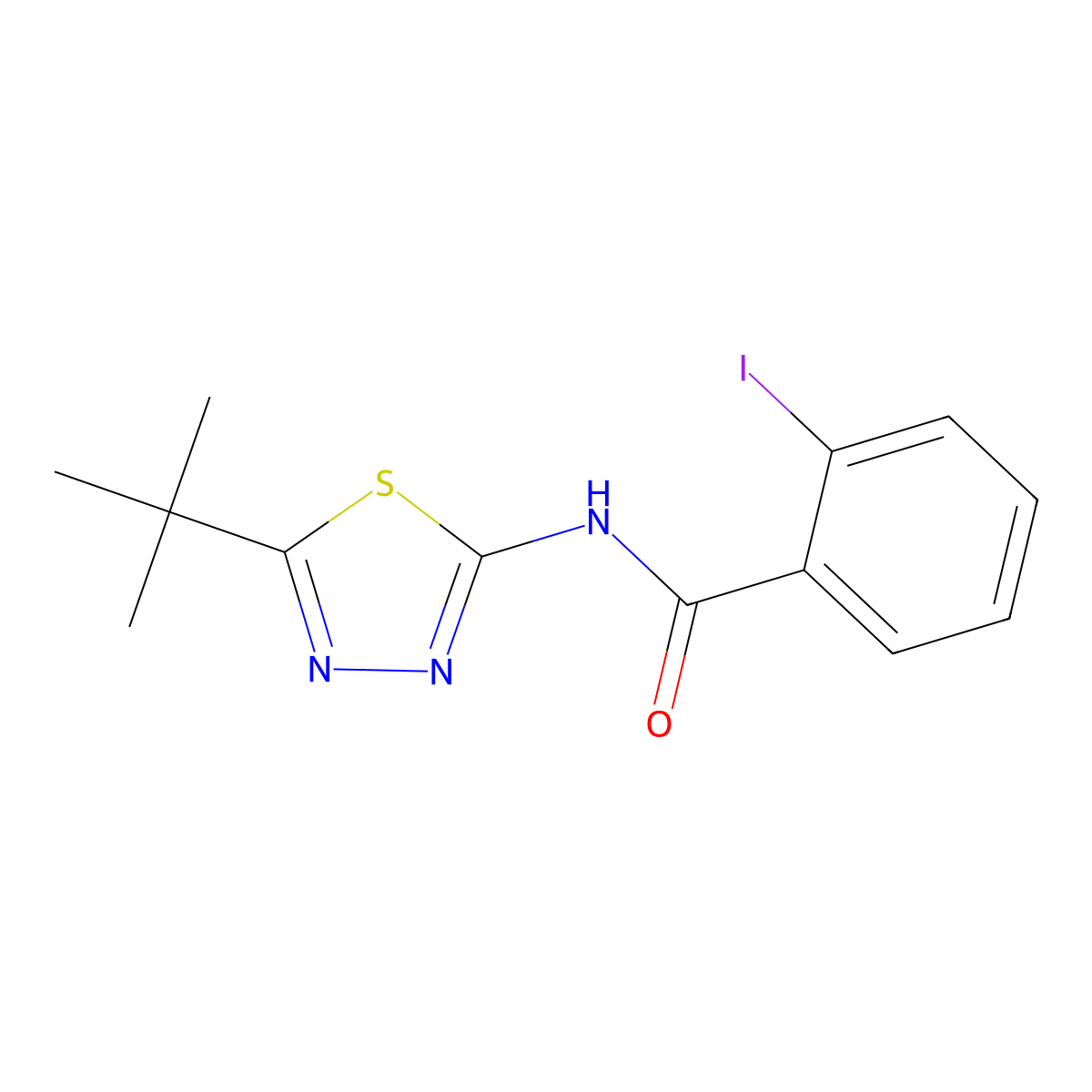 N-(5-tert-butyl-1,3,4-thiadiazol-2-yl)-2-iodobenzamide molecular structure, CAS 312927-51-8