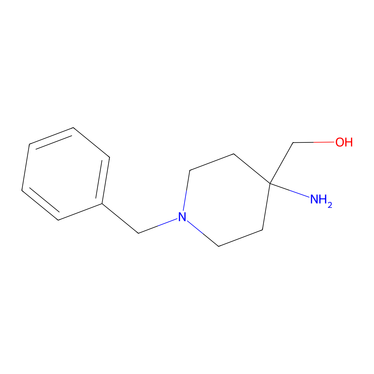 (4-Amino-1-benzylpiperidin-4-yl)methanol molecular structure, CAS 312928-52-2
