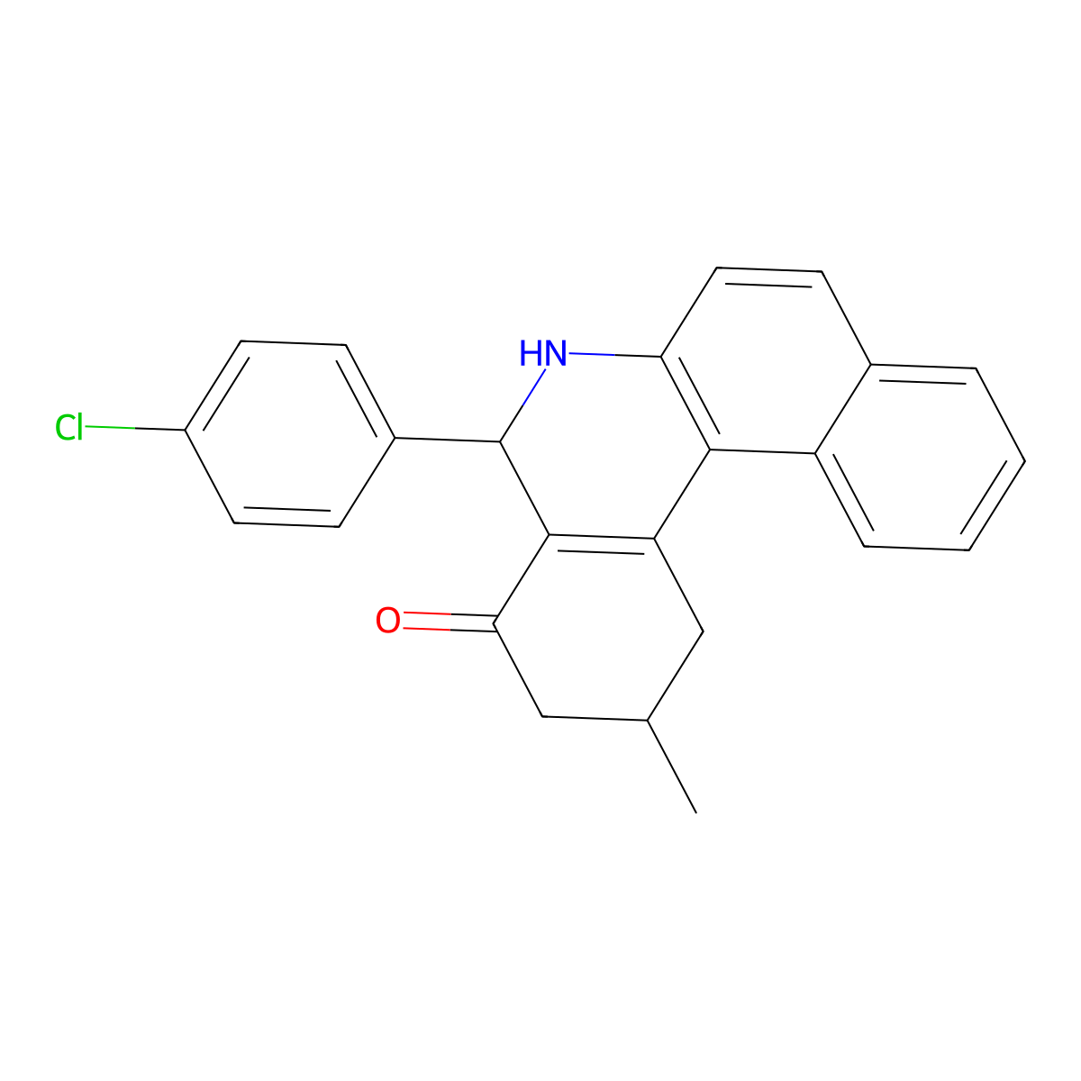5-(4-chlorophenyl)-2-methyl-2,3,5,6-tetrahydrobenzo[a]phenanthridin-4(1H)-one molecular structure, CAS 312928-69-1