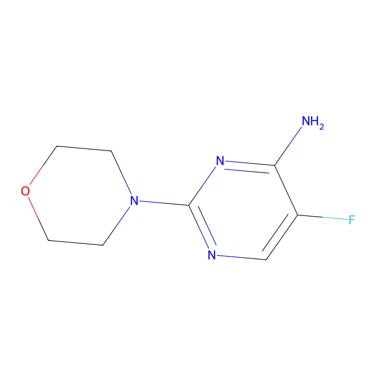 5-Fluoro-2-(morpholin-4-yl)pyrimidin-4-amine molecular structure, CAS 312928-75-9