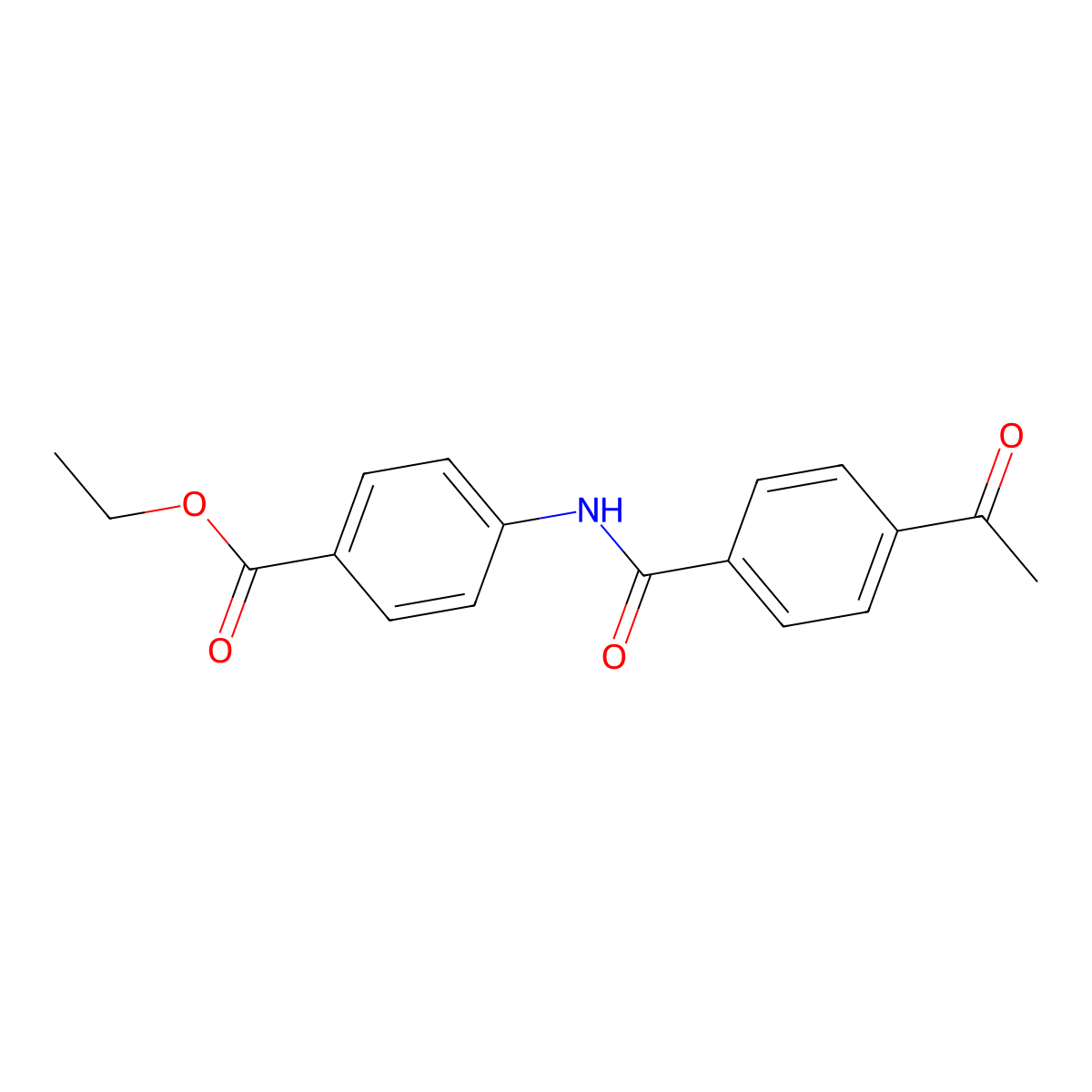 Ethyl 4-(4-acetylbenzamido)benzoate molecular structure, CAS 312929-46-7