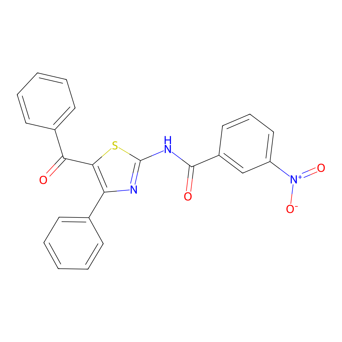 N-(5-benzoyl-4-phenyl-1,3-thiazol-2-yl)-3-nitrobenzamide molecular structure, CAS 312929-48-9