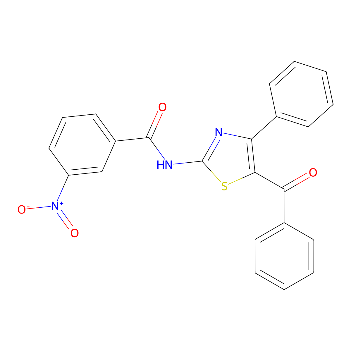 N-(5-benzoyl-4-phenyl-1,3-thiazol-2-yl)-3-nitrobenzamide molecular structure, CAS 312929-48-9