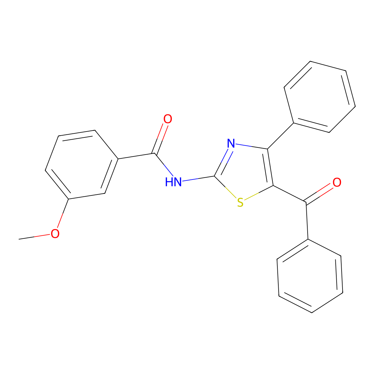 N-(5-benzoyl-4-phenyl-1,3-thiazol-2-yl)-3-methoxybenzamide molecular structure, CAS 312929-50-3