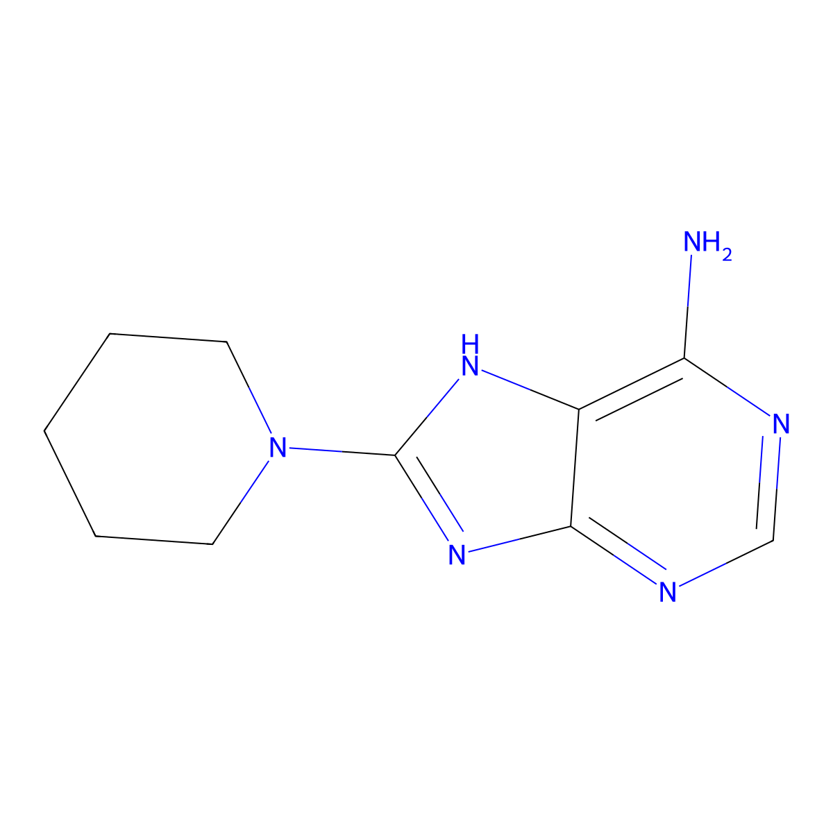 8-piperidin-1-yl-7H-purin-6-amine molecular structure, CAS 312929-71-8