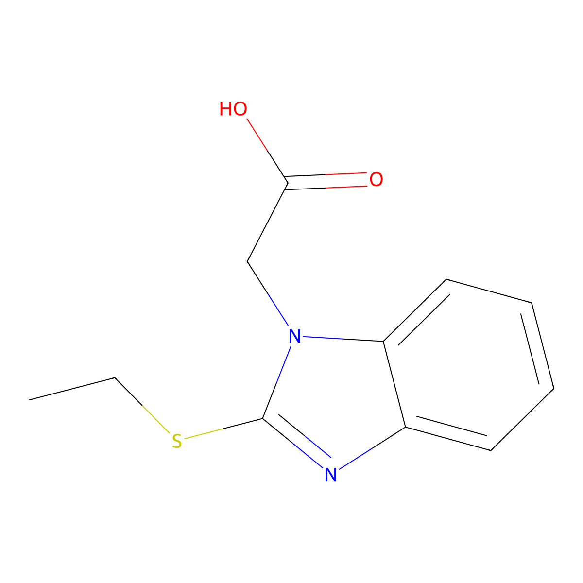 [2-(Ethylthio)-1H-benzimidazol-1-yl]acetic acid molecular structure, CAS 312929-73-0