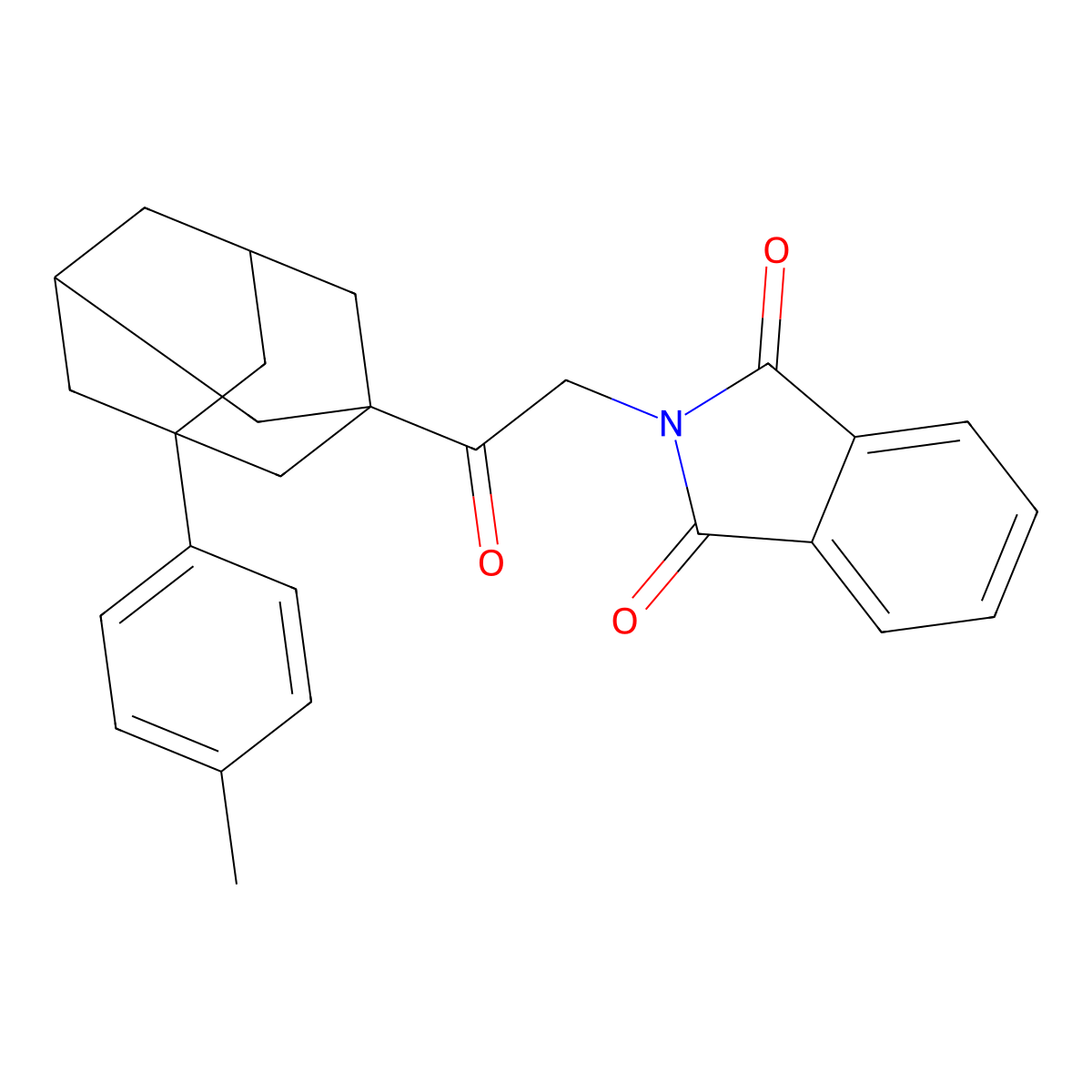 2-[2-[3-(4-Methylphenyl)-1-adamantyl]-2-oxoethyl]isoindole-1,3-dione molecular structure, CAS 312930-47-5