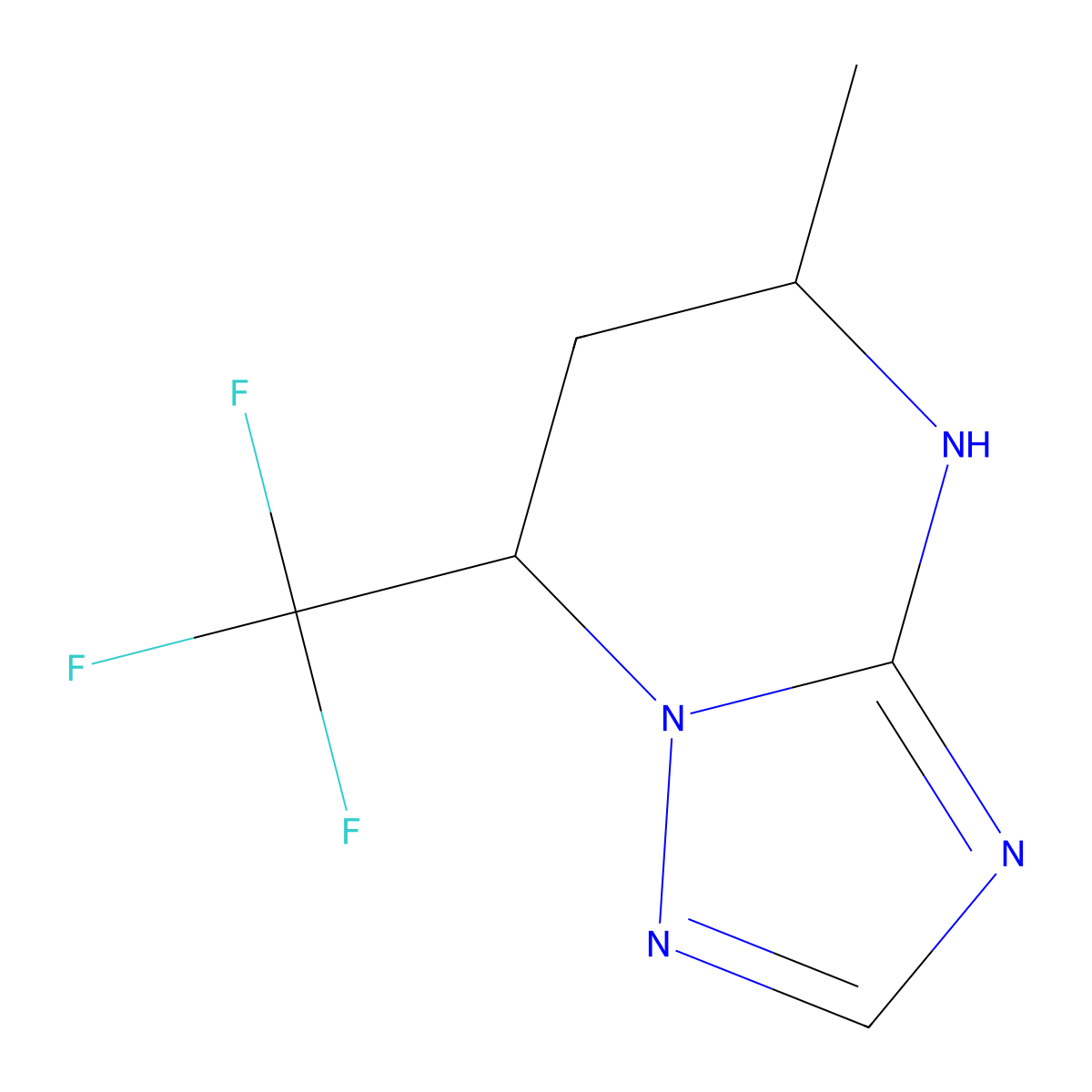 5-Methyl-7-(trifluoromethyl)-4H,5H,6H,7H-[1,2,4]triazolo[1,5-A]pyrimidine molecular structure, CAS 312935-03-8