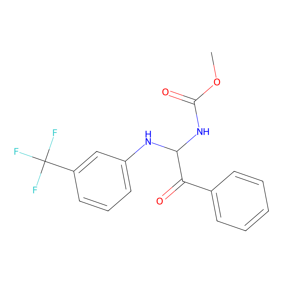 Methyl (2-oxo-2-phenyl-1-{[3-(trifluoromethyl)phenyl]amino}ethyl)carbamate molecular structure, CAS 312935-52-7
