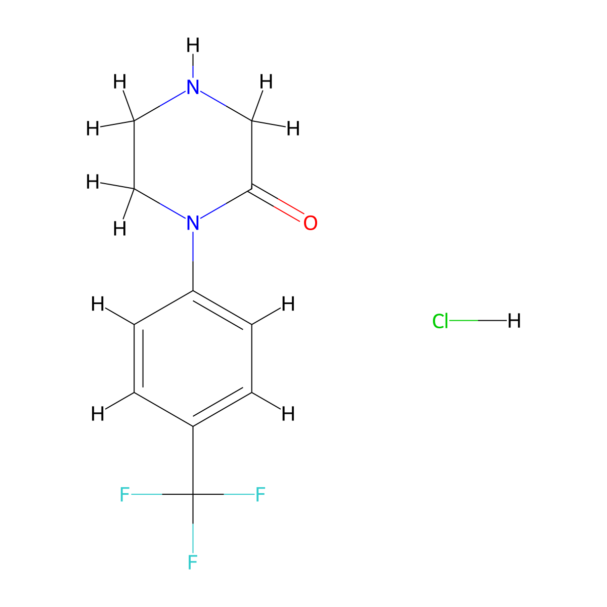 1-(4-(Trifluoromethyl)phenyl)piperazin-2-one hydrochloride molecular structure, CAS 312936-87-1