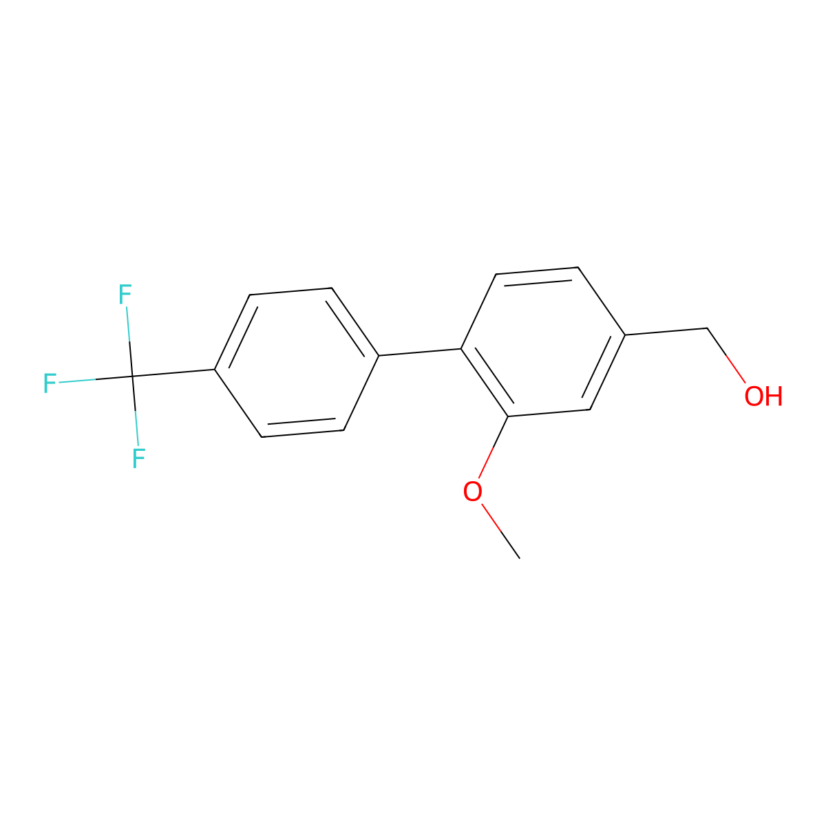 [3-Methoxy-4-[4-(trifluoromethyl)phenyl]phenyl]methanol molecular structure, CAS 312936-99-5
