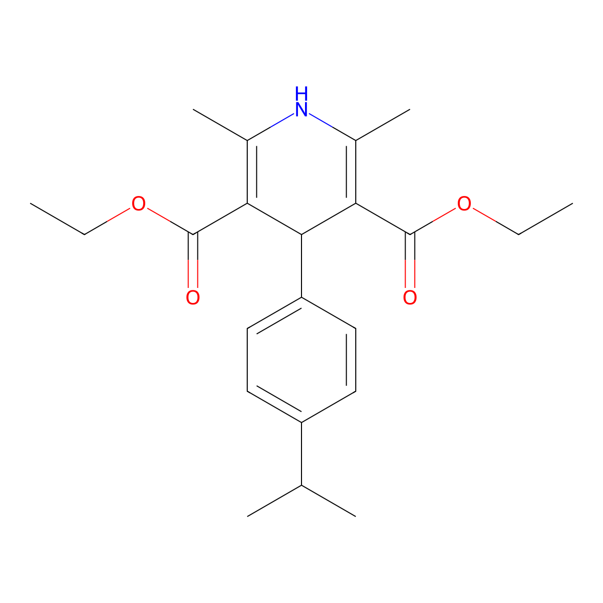 Diethyl 4-(4-isopropylphenyl)-2,6-dimethyl-1,4-dihydro-3,5-pyridinedicarboxylate molecular structure, CAS 312937-51-2