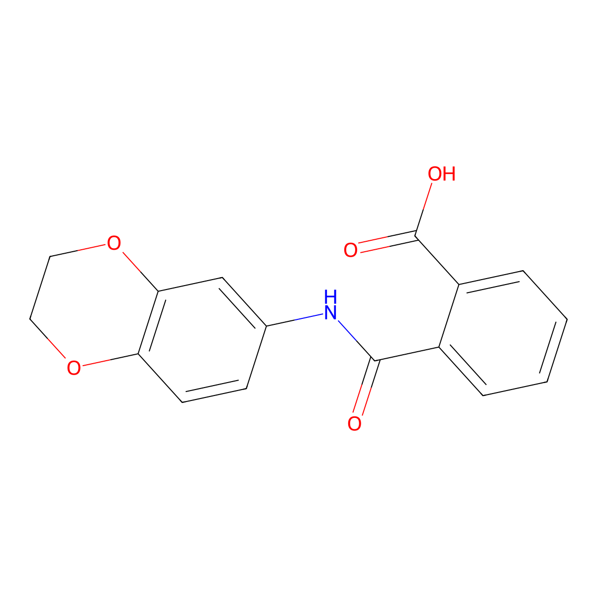 2-((2,3-Dihydrobenzo[b][1,4]dioxin-6-yl)carbamoyl)benzoic acid molecular structure, CAS 312937-58-9
