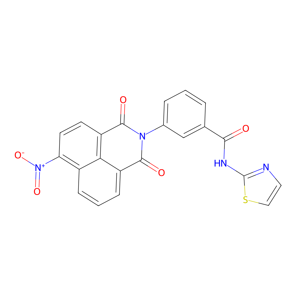 3-(6-Nitro-1,3-dioxo-1H,3H-benzo[de]isoquinolin-2-yl)-N-thiazol-2-yl-benzamide molecular structure, CAS 312937-62-5
