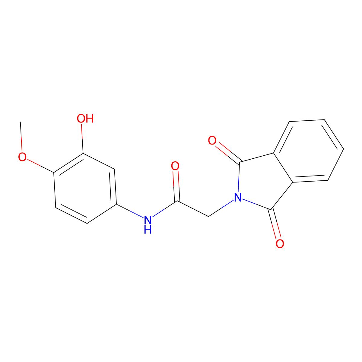 2-(1,3-dioxoisoindol-2-yl)-N-(3-hydroxy-4-methoxyphenyl)acetamide molecular structure, CAS 312937-66-9