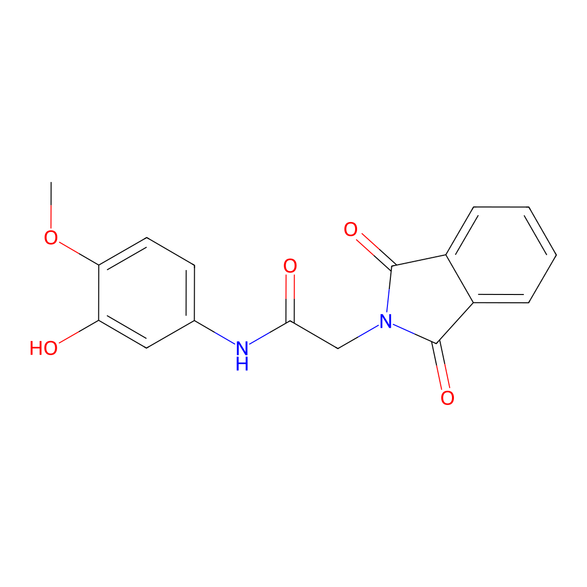 2-(1,3-dioxoisoindol-2-yl)-N-(3-hydroxy-4-methoxyphenyl)acetamide molecular structure, CAS 312937-66-9