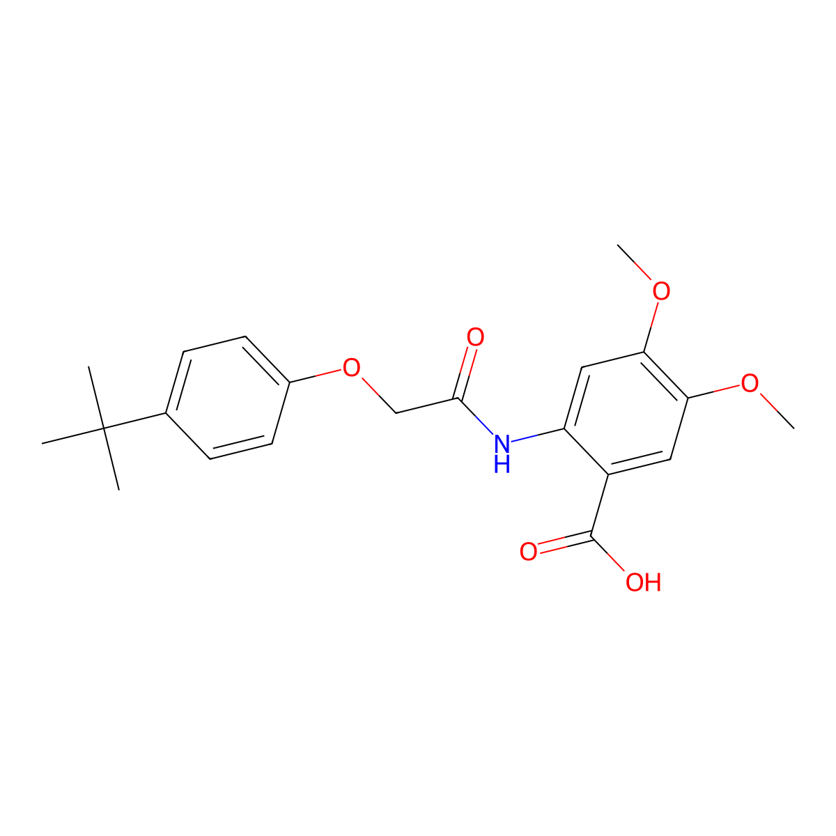2-{[(4-Tert-butylphenoxy)acetyl]amino}-4,5-dimethoxybenzoic acid molecular structure, CAS 312937-69-2