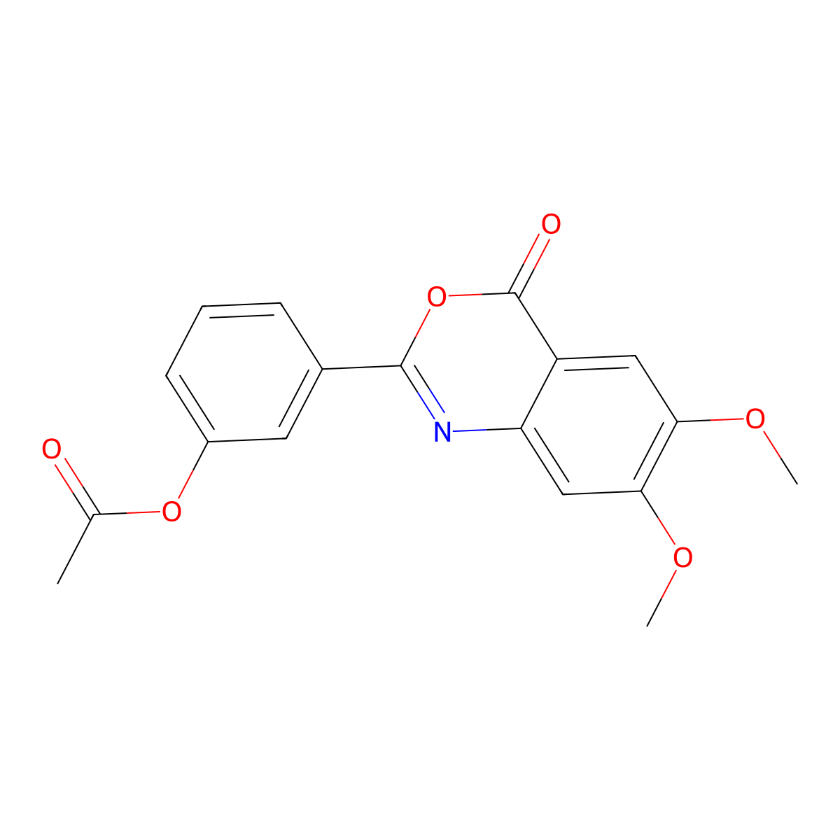 3-(6,7-dimethoxy-4-oxo-4H-3,1-benzoxazin-2-yl)phenyl acetate molecular structure, CAS 312937-76-1