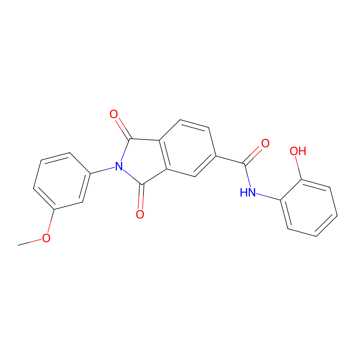 N-(2-hydroxyphenyl)-2-(3-methoxyphenyl)-1,3-dioxoisoindole-5-carboxamide molecular structure, CAS 312937-85-2