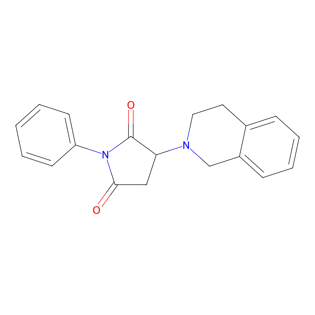 3-(3,4-dihydroisoquinolin-2(1H)-yl)-1-phenylpyrrolidine-2,5-dione molecular structure, CAS 312937-94-3