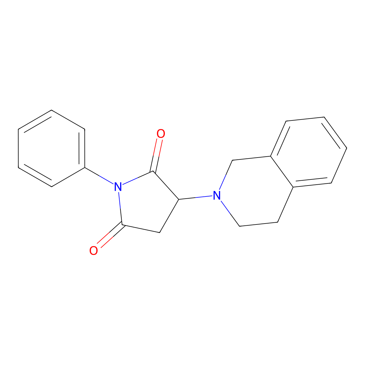 3-(3,4-dihydroisoquinolin-2(1H)-yl)-1-phenylpyrrolidine-2,5-dione molecular structure, CAS 312937-94-3