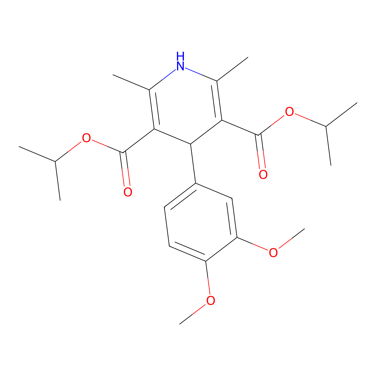 Dipropan-2-yl 4-(3,4-dimethoxyphenyl)-2,6-dimethyl-1,4-dihydropyridine-3,5-dicarboxylate molecular structure, CAS 312938-37-7