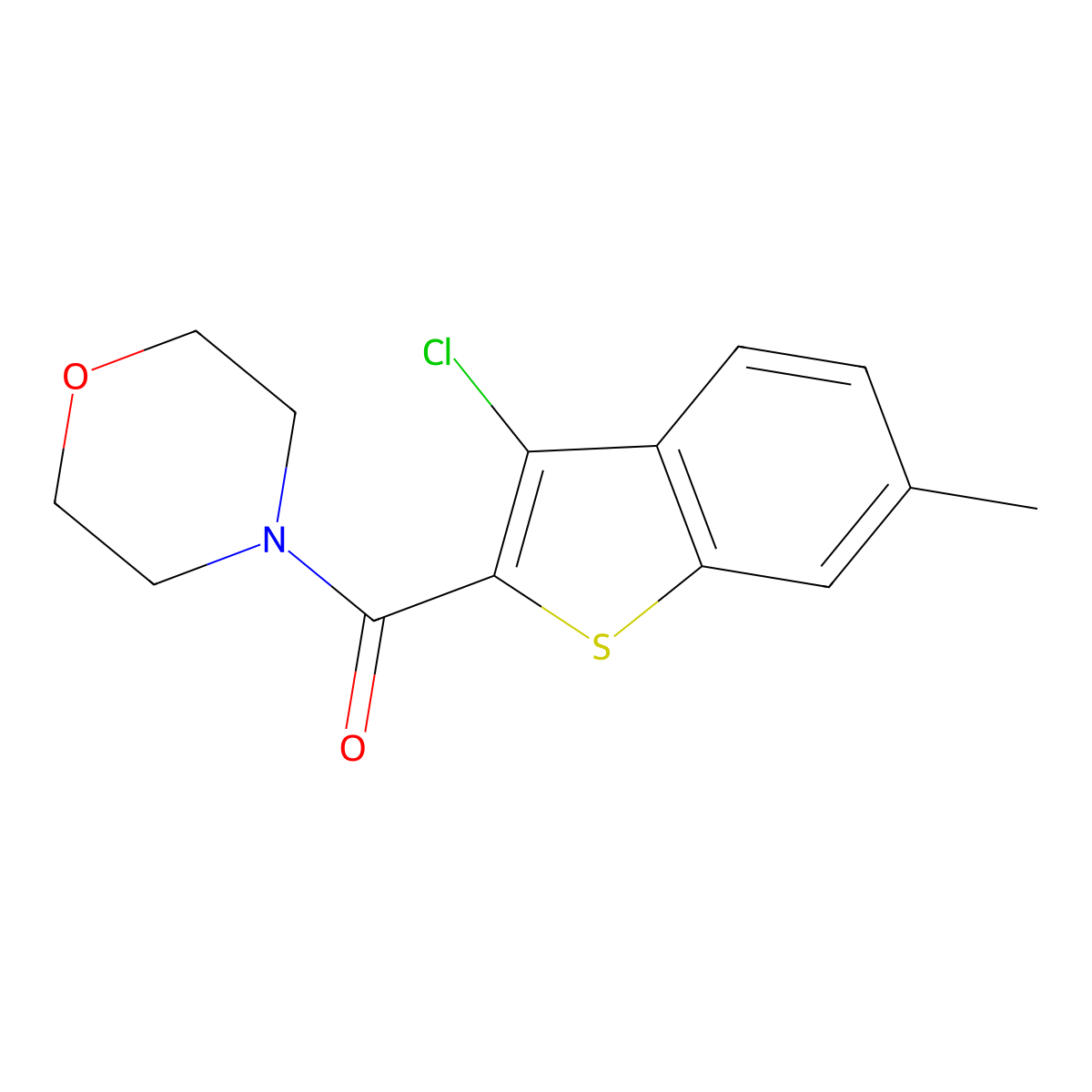 (3-Chloro-6-methyl-1-benzothiophen-2-yl)(morpholino)methanone molecular structure, CAS 312938-67-3