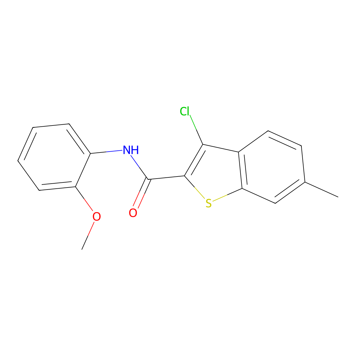 3-Chloro-N-(2-methoxyphenyl)-6-methylbenzo[b]thiophene-2-carboxamide molecular structure, CAS 312938-74-2