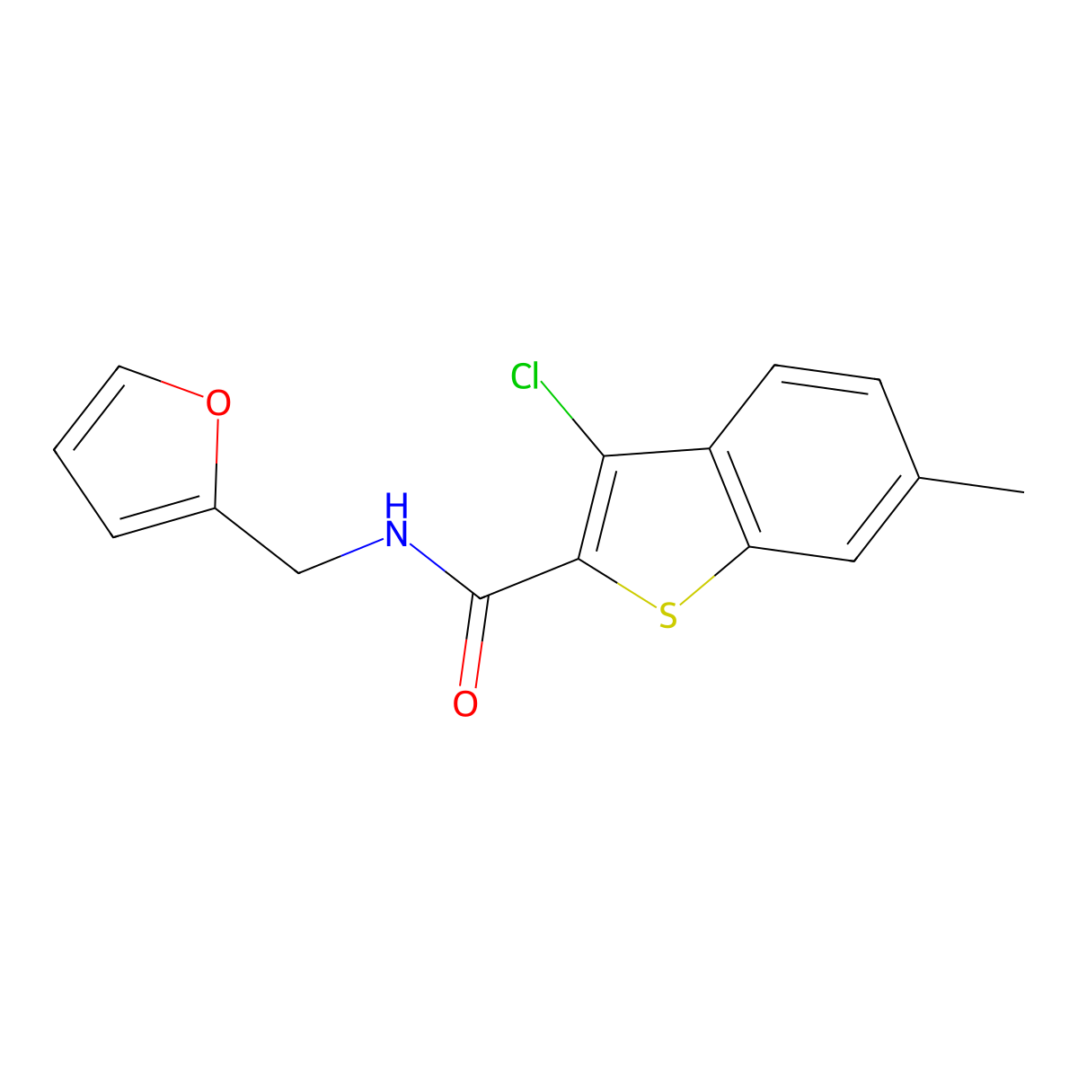 3-chloro-N-(furan-2-ylmethyl)-6-methyl-1-benzothiophene-2-carboxamide molecular structure, CAS 312938-78-6