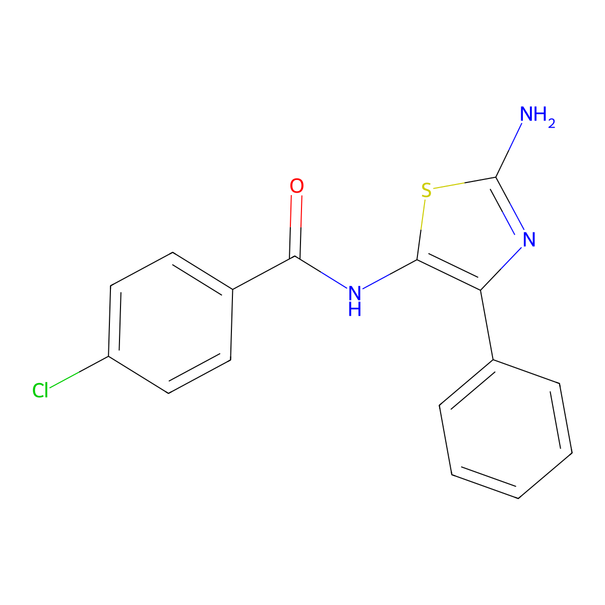 N-(2-amino-4-phenyl-1,3-thiazol-5-yl)-4-chlorobenzamide molecular structure, CAS 312938-83-3