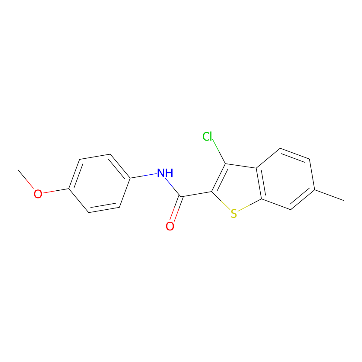 3-chloro-N-(4-methoxyphenyl)-6-methyl-1-benzothiophene-2-carboxamide molecular structure, CAS 312938-88-8