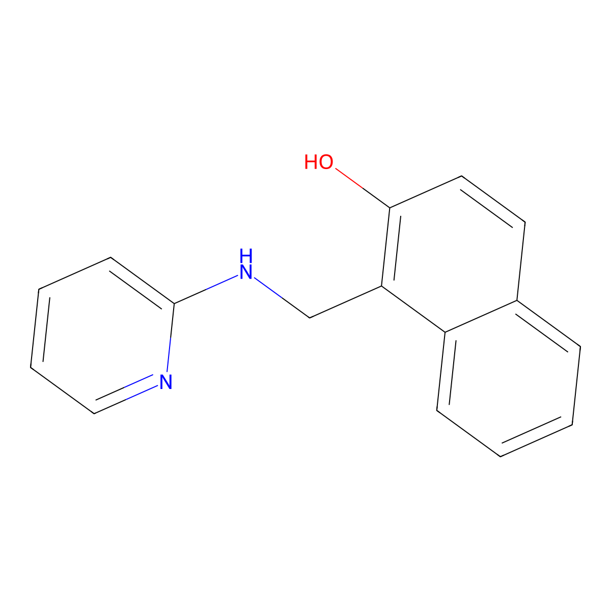 1-[(Pyridin-2-ylamino)methyl]naphthalen-2-ol molecular structure, CAS 312939-53-0
