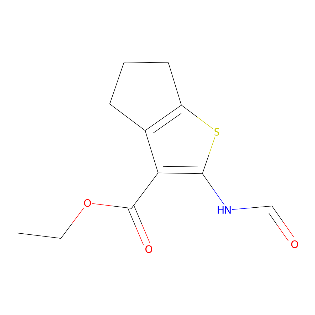 ethyl 2-formamido-5,6-dihydro-4H-cyclopenta[b]thiophene-3-carboxylate molecular structure, CAS 312939-56-3