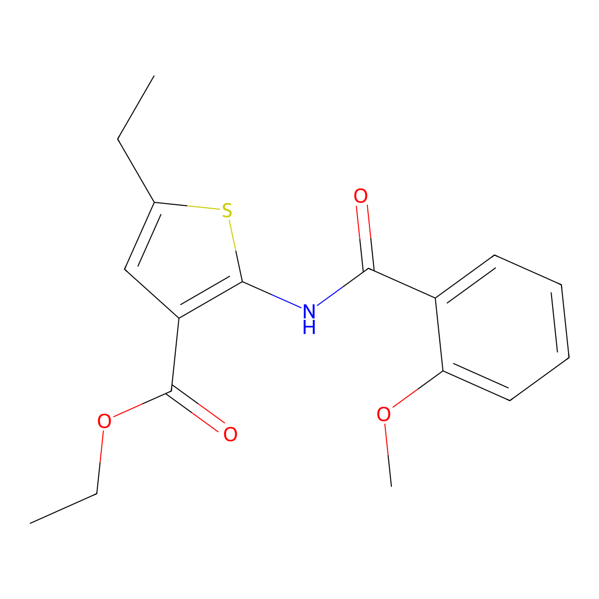 Ethyl 5-ethyl-2-[(2-methoxybenzoyl)amino]thiophene-3-carboxylate molecular structure, CAS 312939-77-8