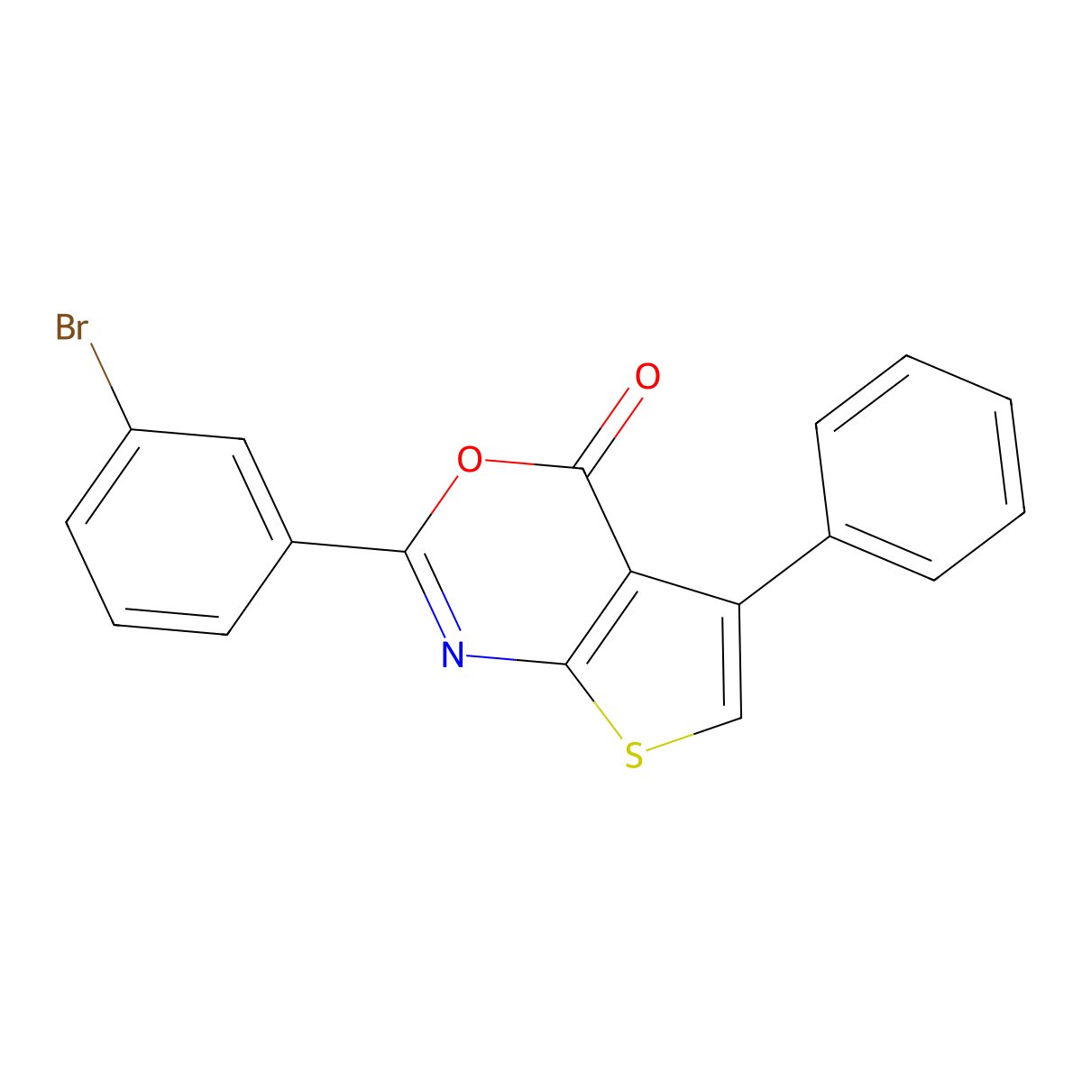 2-(3-Bromophenyl)-5-phenylthieno[2,3-d][1,3]oxazin-4-one molecular structure, CAS 312940-90-2