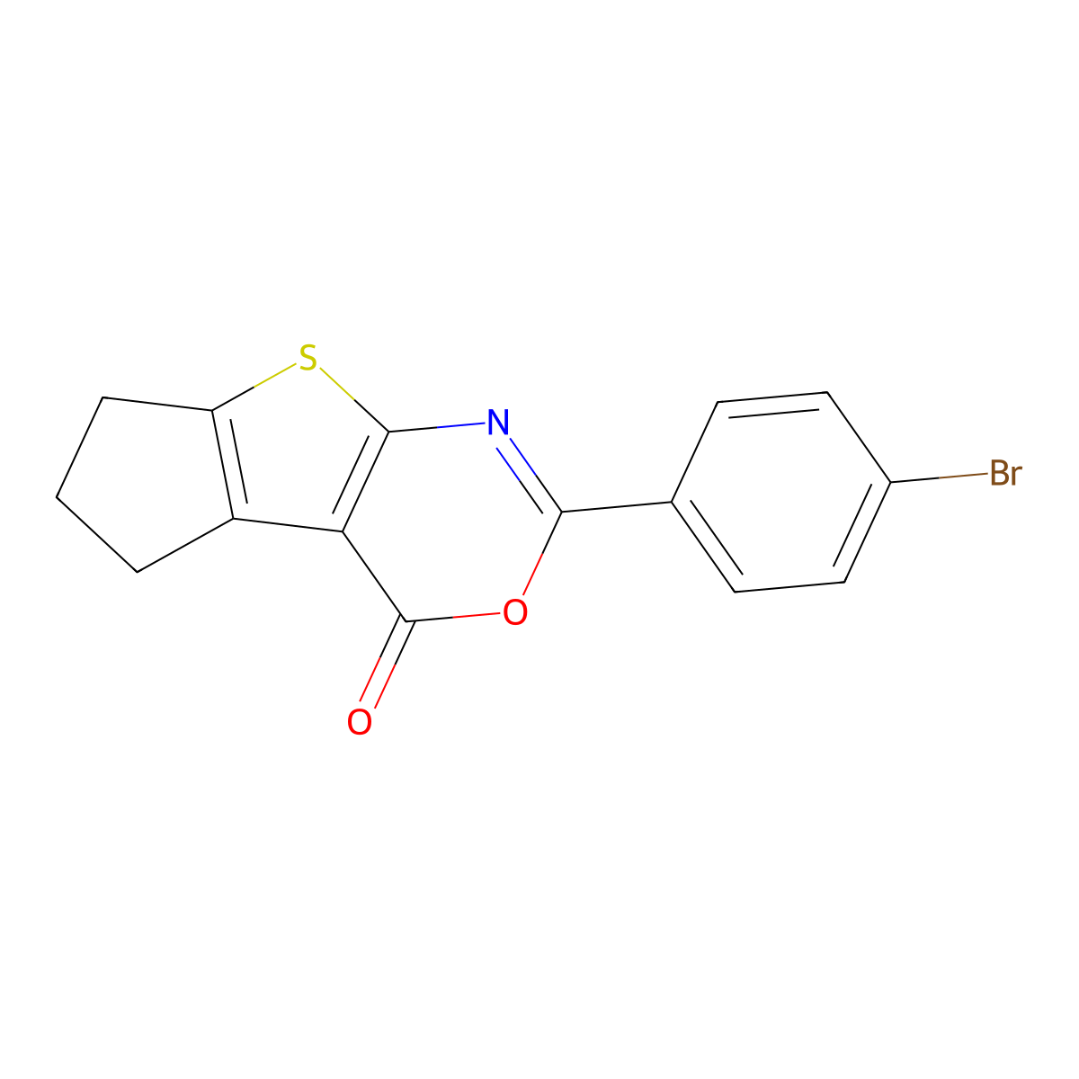 2-(4-bromophenyl)-6,7-dihydro-4H,5H-cyclopenta[4,5]thieno[2,3-d][1,3]oxazin-4-one molecular structure, CAS 312940-92-4