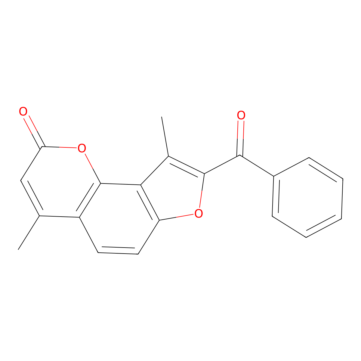 8-Benzoyl-4,9-dimethylfuro(2,3-h)chromen-2-one molecular structure, CAS 312941-12-1