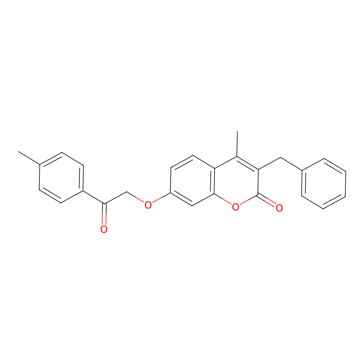 3-Benzyl-4-methyl-7-[2-(4-methylphenyl)-2-oxoethoxy]chromen-2-one molecular structure, CAS 312941-14-3