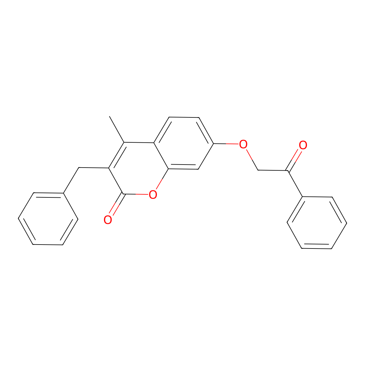 3-benzyl-4-methyl-7-(2-oxo-2-phenylethoxy)-2H-chromen-2-one molecular structure, CAS 312941-15-4