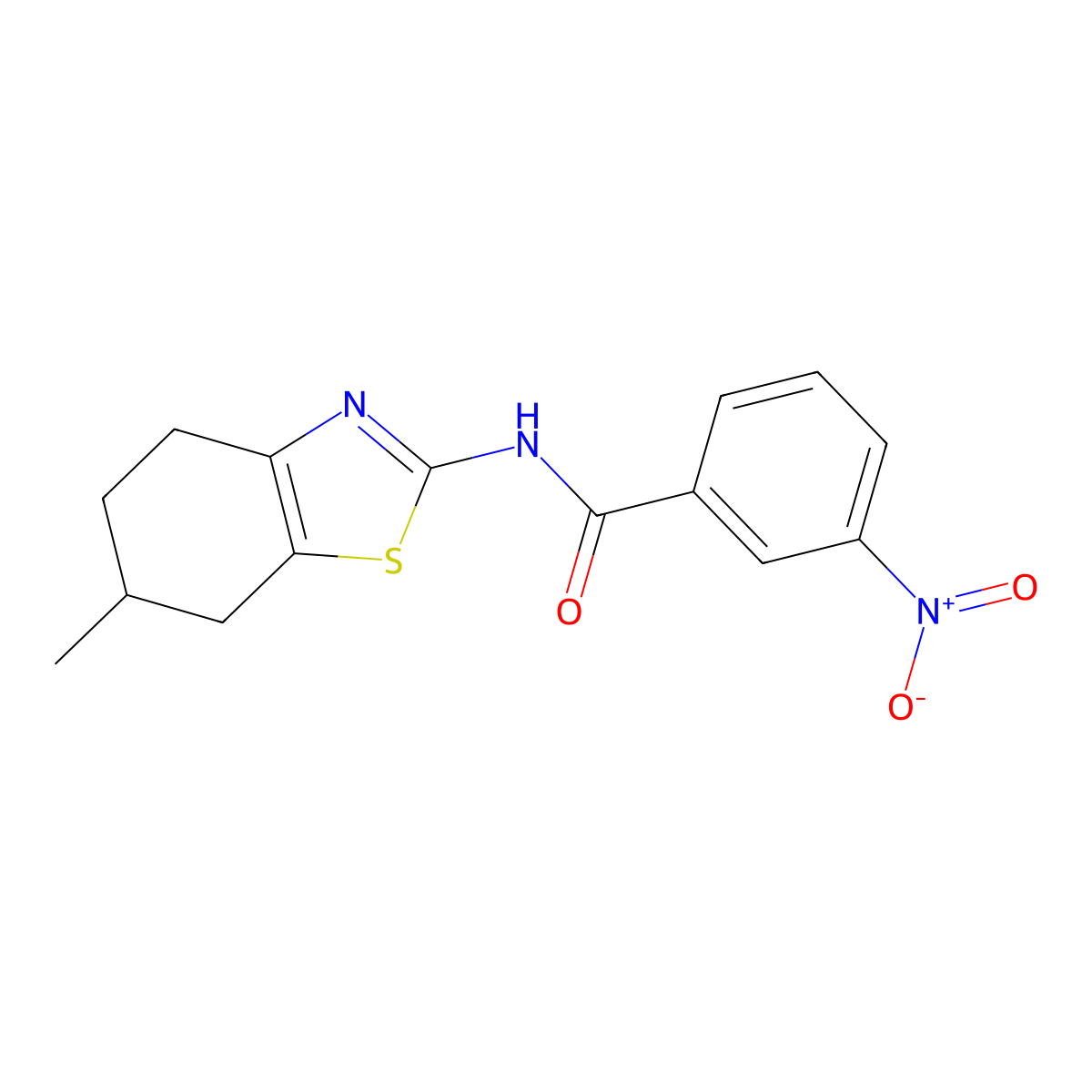 N-(6-methyl-4,5,6,7-tetrahydro-1,3-benzothiazol-2-yl)-3-nitrobenzamide molecular structure, CAS 312941-23-4