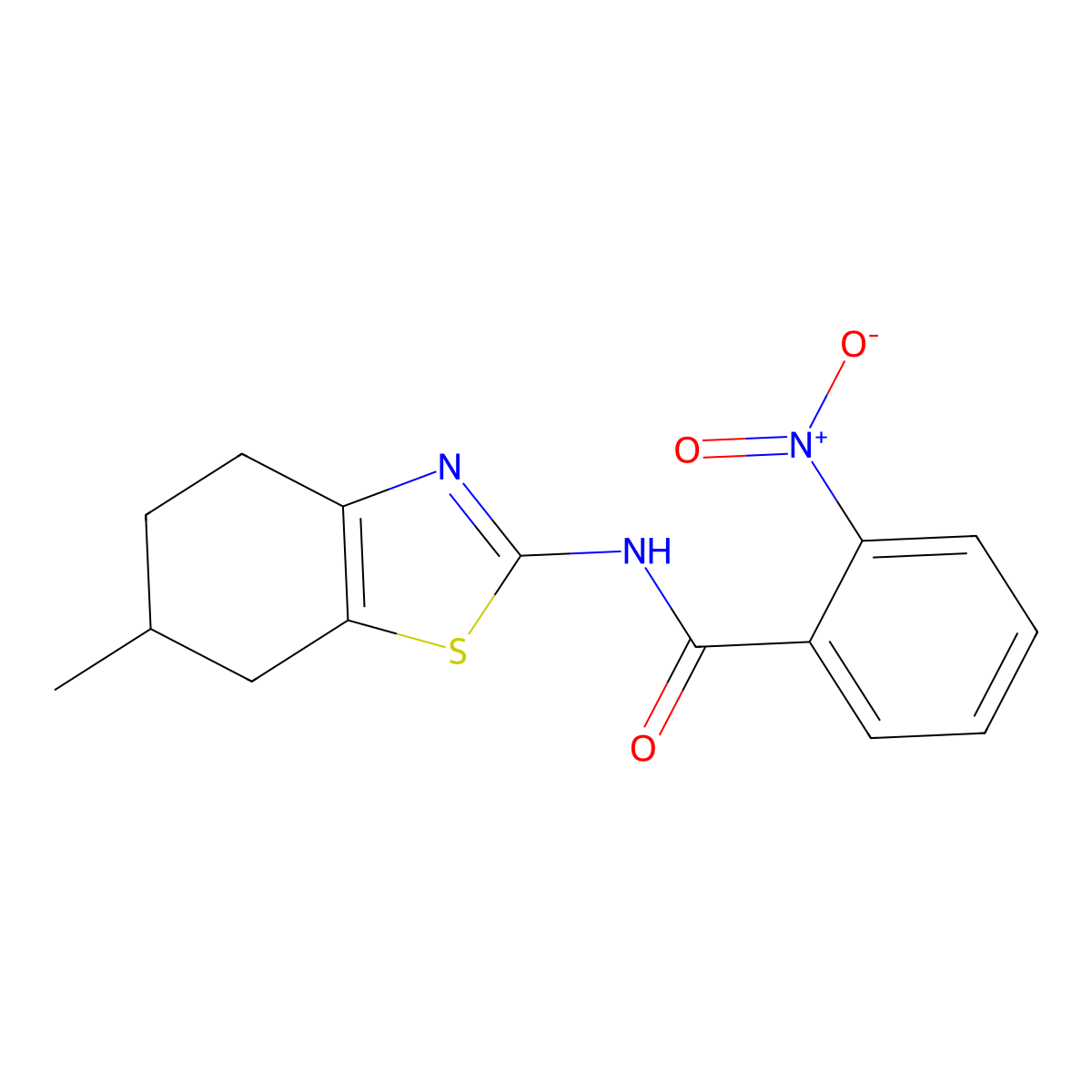 N-(6-methyl-4,5,6,7-tetrahydro-1,3-benzothiazol-2-yl)-2-nitrobenzamide molecular structure, CAS 312941-24-5